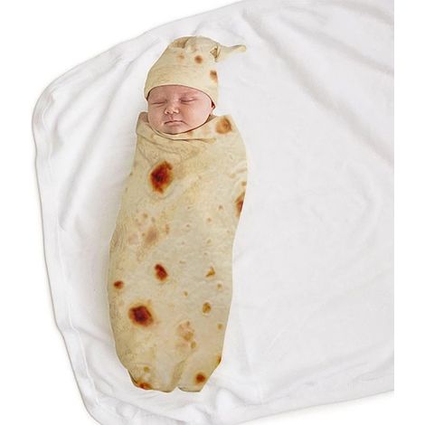 Couverture emmaillotage bébé en Flanelle Douce avec Bonnet