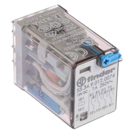 Relais de puissance Finder 55 Series, 4 RT, bobine 12V c.c. Enfichable 1W ( Prix pour 1 )