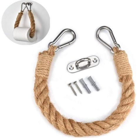 Toilet paper holder, industrial hemp rope towel holder decoration for toilet bathroom bathtub (1/4)