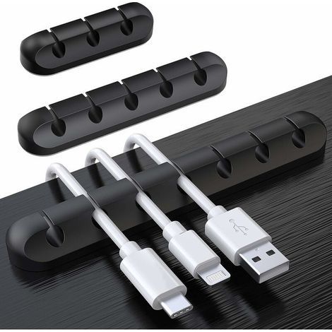 Ulisem Clips Câble Organisateur Bureau, Lot de 3 Support de Câble, Organisateur de Cordon, Gestion des Cables, Câble Rangement pour USB Câbles de Chargeur/Souris/Écouteur/PC (1/5)