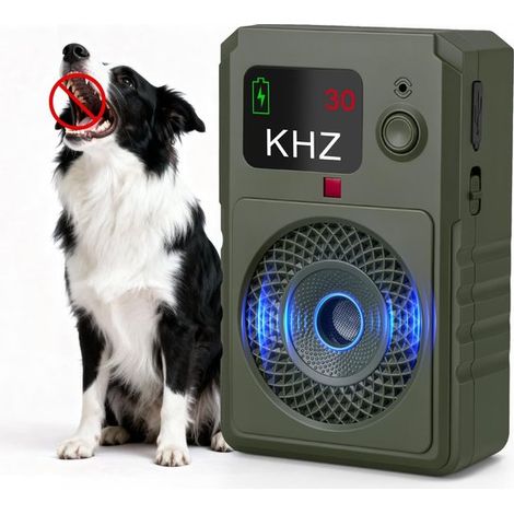 Repelentes para perros 2026 Nuevo dispositivo antiladridos actualizado: caja antiladridos ultrasónica automática con pantalla LED，recargable (1/5)