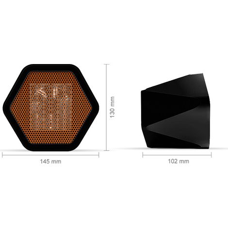 Mini chauffage de bureau 1000W PTC en céramique avec thermostat réglable pour table de bureau intérieure (1/5)