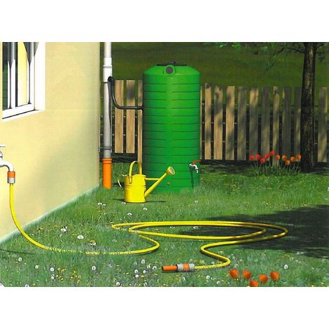 Garten-Regenwasser Set aus Gartenregensammler Tonnenansch luss Zapfhahn und Regentonne
