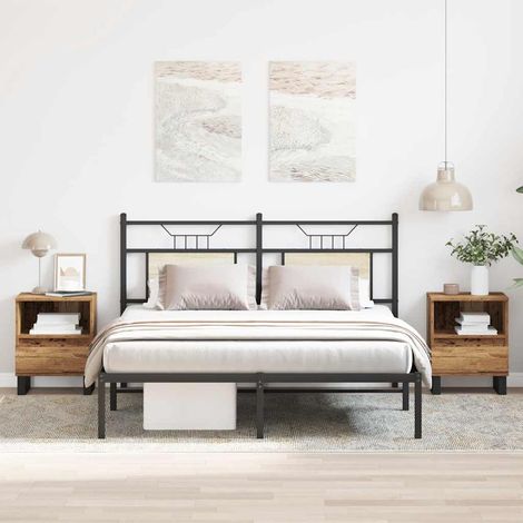 Nachttische 2 Stk. Altholz-Optik 40x35x50 cm Holzwerkstoff