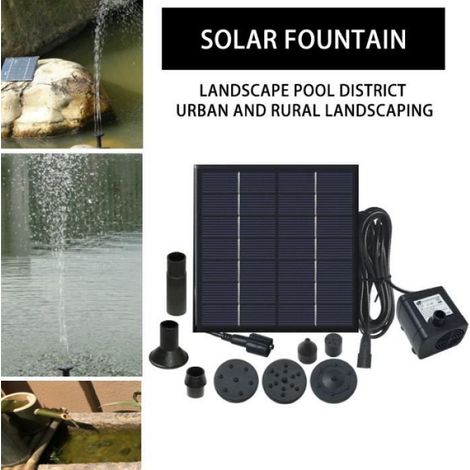 Prumya Pompe à Eau Solaire, Fontaine Solaire Aucun Plantes Batterie ou Electricité pour Bassin / Piscine / Décoration de Jardin (1/4)
