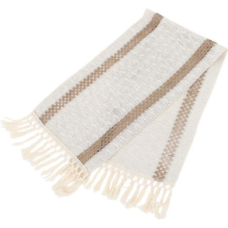 Nappe rustique, chemin de table de style campagnard, nappe décorative, nappe de fête, chemin de table bohème à pompons pour la décoration de table à manger (1/5)