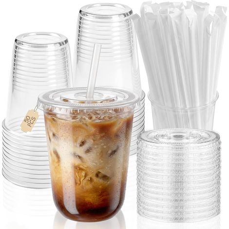 Gobelet réutilisable avec couvercle, 480 ml PET (1/5)