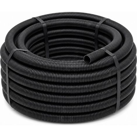 TUBO CORRUGATO NERO CON TIRAFILO Ø mm. 32   MT. 25