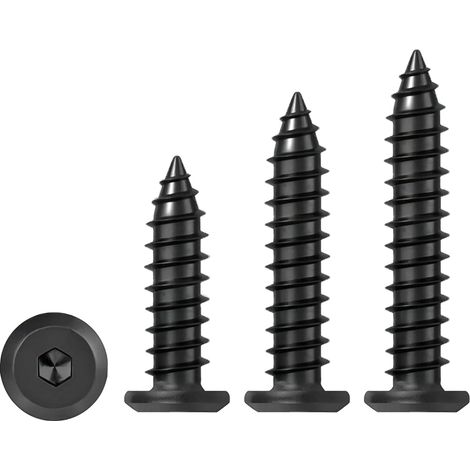 20 Pièces Vis Autotaraudeuses à Tête Plate M6x50mm Noir (1/5)