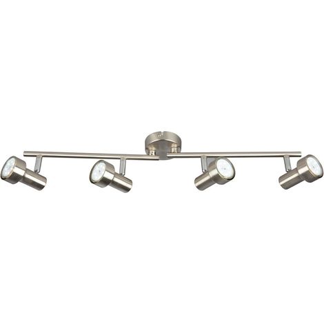 LED Deckenleuchte Spotleuchte 4xGU10 schwenkbar 3000K 12W Matt-Nickel Briloner