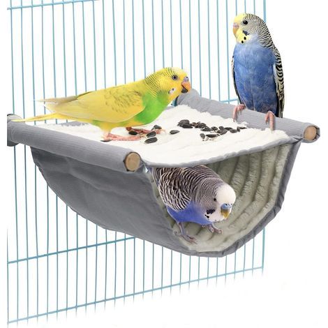 Hamac suspendu pour oiseaux et petits animaux, nid grotte chaud, blanc, grande taille (1/5)