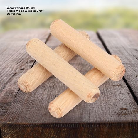 1 paquet de chevilles rondes cannelées en bois pour le travail du bois (10  50 mm) (1/3)