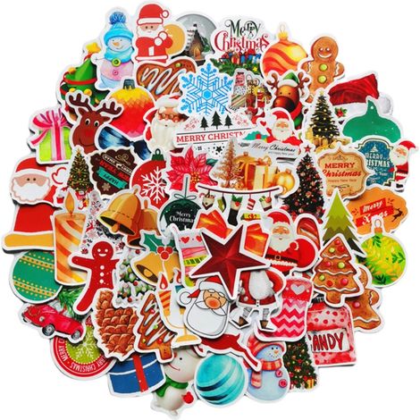 Autocollants de Noël 2021 pour Enfants - 100 Modèles Uniques Imperméables, Idées Cadeaux Fêtes de Fin d'Année (1/5)