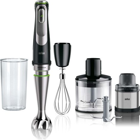 Braun MQ9138XI MultiQuick 9 1200 W Frullatore a immersione Frullatore a immersione 3 velocità Tritatutto Tritaghiaccio Nero/Acciaio inossidabile (1/4)