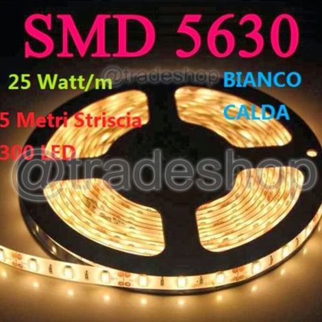 Bobine De 300 Bandes Led 5630 étanche 5 Mètres 12 V Lumière Blanche Chaude Et Froide