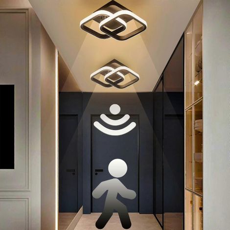 Plafonnier LED détecteur mouvement - 22W blanc chaud - 24x20x9cm - Couloir/garage/salle bain (1/5)
