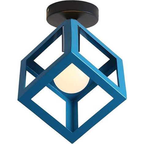 Industrial Ceiling Light Blue Vintage Ceiling Lights Cage Chandelier Retro Ceiling Light Indoor Home