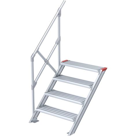 Euroline 510 Treppe 45° 600mm Stufenbreite 4 Stufen Alu gerieft