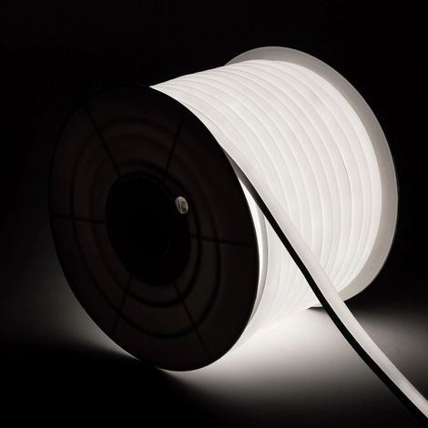 Tira LED Neón Regulable 220V BOBINA 50m Blanco Frío Semicircular 180 7.5W/m Corte 100cm IP67 Blanco Frío (1/5)