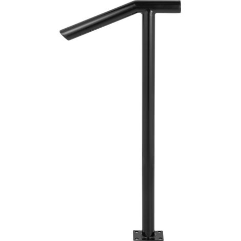 Mophorn Pasamanos Escalera 45.7 cm Barandilla Escalera 45.7 cm Pasamanos para Escaleras Pasamanos de Pared Montaje en Pared Hierro Forjado Color Negro 2 Pasos (1/5)