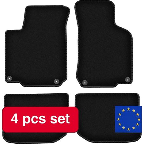 Alfombrillas de fibra sintética, a medida para modelos hatchback, negras. (1/5)