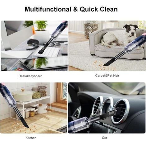 Aspirateur Voiture - Aspirateur de Table sans Fil(400g - Mini Aspirateur a Main - 4500Pa Petit Aspirateur Portable et Puissant (1/5)