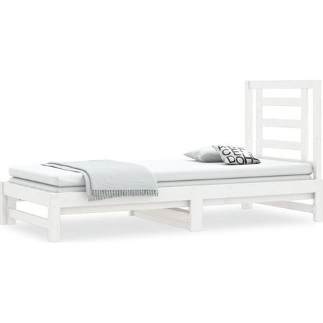 Lit coulissant blanc sans matelas, 2 x (90 x 200) cm (1/5)