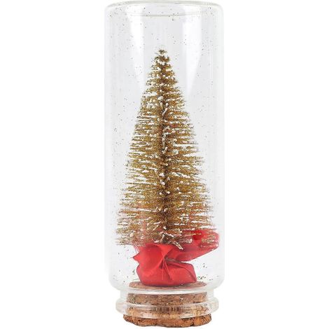 Tragbarer Miniatur-Weihnachtsbaum für den Tisch, dekorativ, mit rotem Band