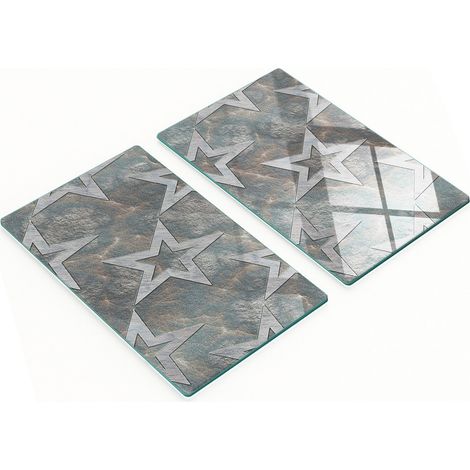 Tablas de cortar de cristal para cocina con diseño de estrella de piedra, 2 x 30 x 52 cm. (1/5)