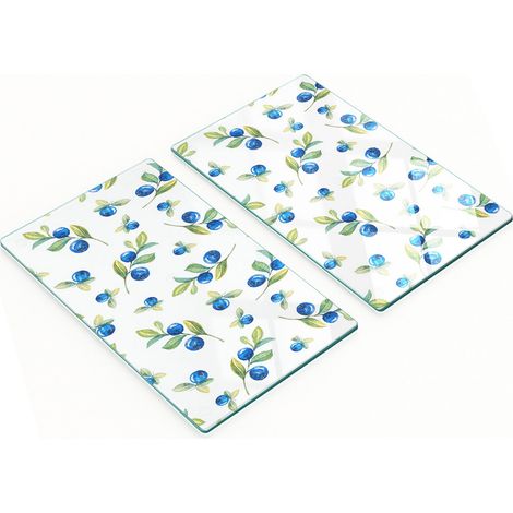 Planches décoratives multifonctionnelles de cuisine en bois dur, motif myrtilles, 2 x 30 x 52 cm (1/5)