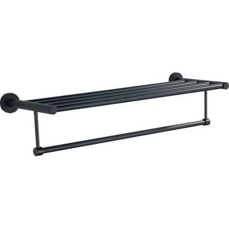 Aqualine Samba - Étagère avec porte-serviettes, longueur 63 cm, noir mat SB214 (1/2)