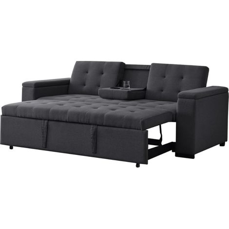 Divano letto 4 posti grigio scuro NOHO (1/5)