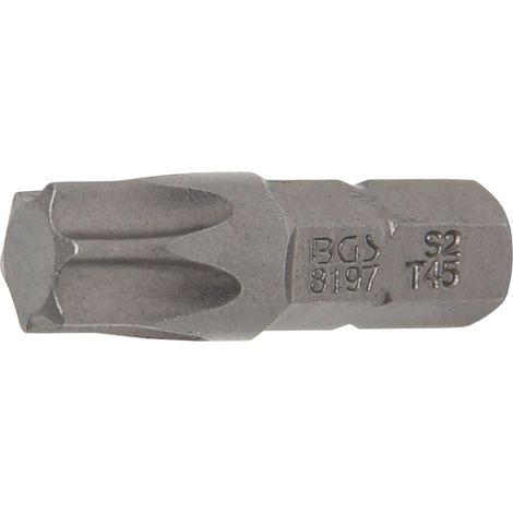 Inserto  lunghezza 25 mm  attacco esagono esterno 6,3 mm (1/4")  profilo a T (per Torx) T45 (1/2)