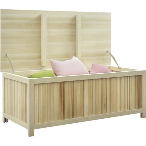 Pour les amateurs de jardin : ouverture facile avec vérins, coffre de rangement en bois 172L - 120x55x45 cm (1/5)