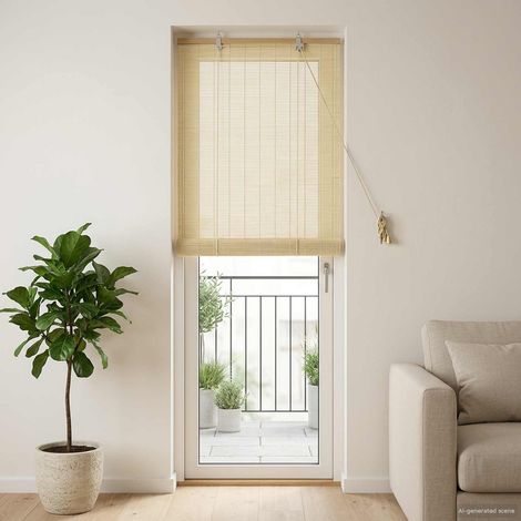 vidaXL Store enrouleur Naturel 50 x 220 cm Bambou (1/5)