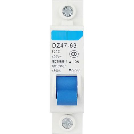 DZ47-63, 40A - 40A, miniature 3 pole 1 pole 400V residual current circuit breaker DIN rail mounted