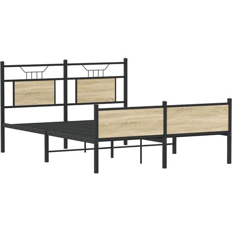 vidaXL Giroletto senza Materasso Rovere Sonoma 150x200cm in Truciolato (1/5)