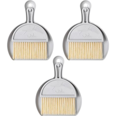 Balayette Et Pelle Mini - En PP - Pour Bureau Voiture Canapé Cage Animal - Lot De 3 Pièces (1/5)
