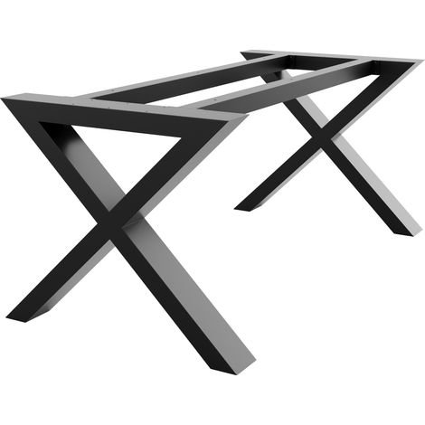 Metalopro – Pieds de table en acier noir mat – Structure haute résistance 220x80x72 cm – Capacité de charge jusqu'à 350 kg – Installation rapide avec visserie incluse (1/5)