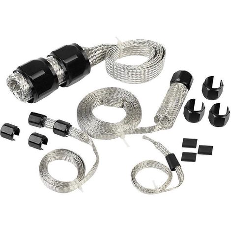 Kit de gaine tressée pour tuyau de chauffage à carburant universel pour voiture, noir-- (1/5)