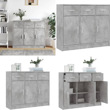 Sideboard Betongrau 91x28x75 cm Holzwerkstoff - Schreibtisch - Wohnzimmermöbel - Sideboard - Regal - Holzmöbel - Home & Living (1/5)