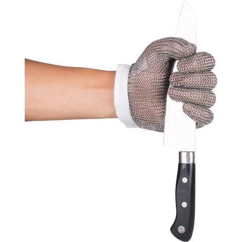 Cut Resistant Gloves Stainless Steel Wire Mesh 304L For Cutting Meat Processing Slicing GL08 S (1/5)