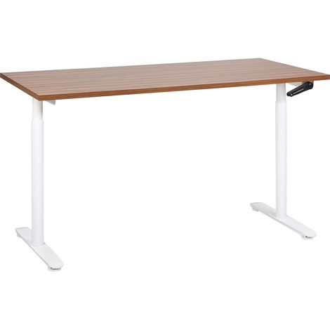 Schreibtisch manuell höhenverstellbar DESTINAS Braun / Weiß 160 cm 72 cm (1/5)