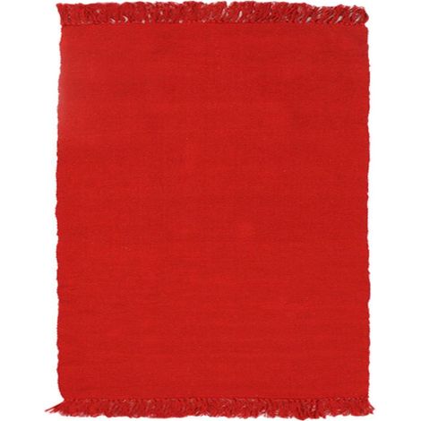 SIMPLY COTON - Tapis 100% coton rouge 150x200 (1/4)