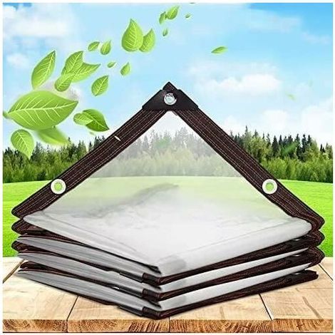 Transparente, wasserdichte Plane mit Ösen – für Gartenmöbel – geeignet für den Außenbereich – regendicht – Pflanzenisolierung – staubdicht – 2 x 1 m (1/4)