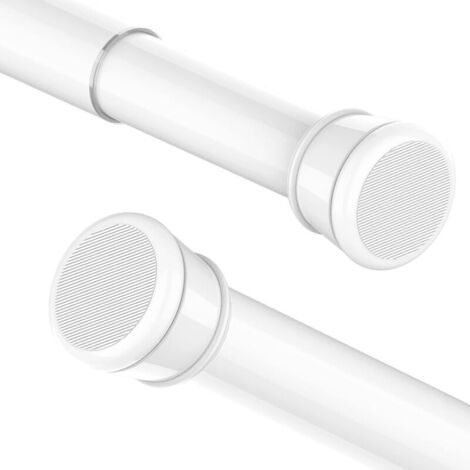 2 Pièce Tringle Rideau Extensible Sans Percage Barre Rideau Douche Telescopique Barre Douche Réglable Pour Salle De Bain,Chambre(Blanc,55-90cm) (1/5)