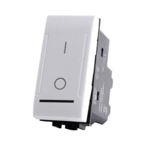Interruttore bipolare 01 art compatibile con bticino livinglight n4002n 16a bianco -802b