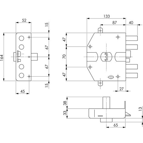 Serratura Elettrica da Applicare Triplice Art 682 Sx Cilindro Yale 60 mm