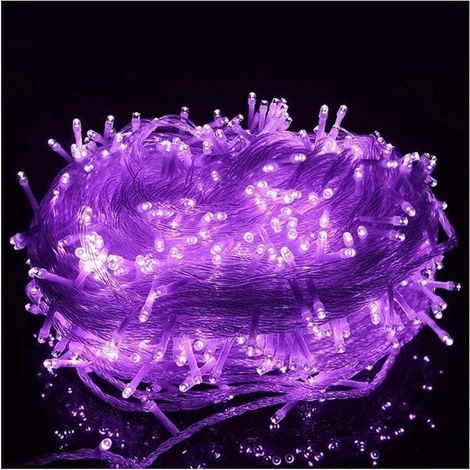 1000 LED-Lichterkette, 100 m, violettes Licht, 8 Beleuchtungsmodi, Lampe, Lichterkette für Geburtstag, Hochzeit, Weihnachten, Innen- und Außenbereich, Atmosphärendekoration, Pergola, Terrasse, Zuhause