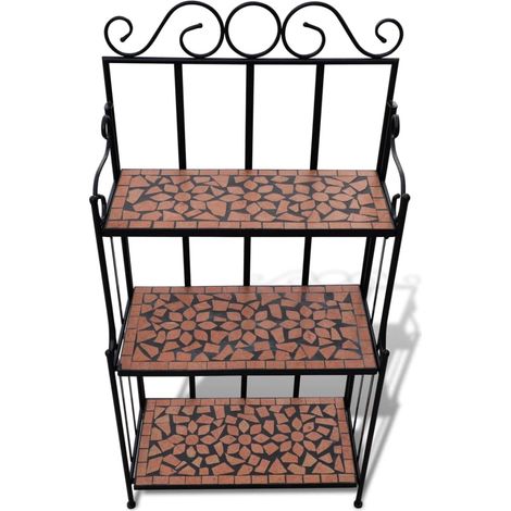 Maison Exclusive - Piedistallo per Piante Terracotta con Mosaico (1/5)